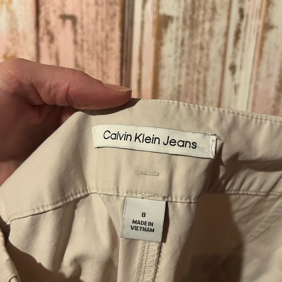 Calvin Klein Jeans Cream Wide Leg Pants - Picture 11 of 12